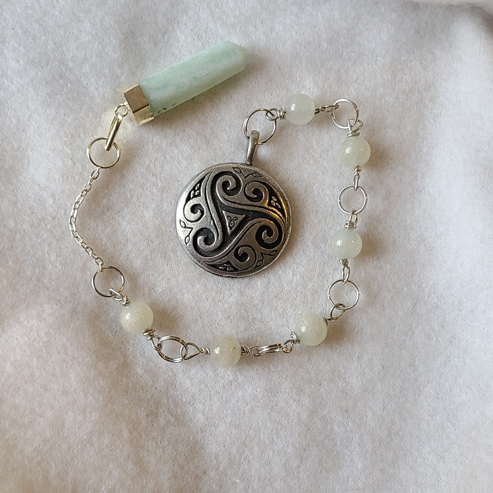 Amazonite with Aquamarine Crystal Pendulum!